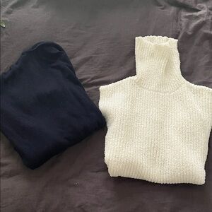 Zara Cream and Black Long Sleeve Turtleneck Set